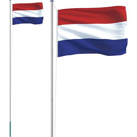 Drapeau des Pays-Bas et mât 6,08 m Aluminium (1/5)