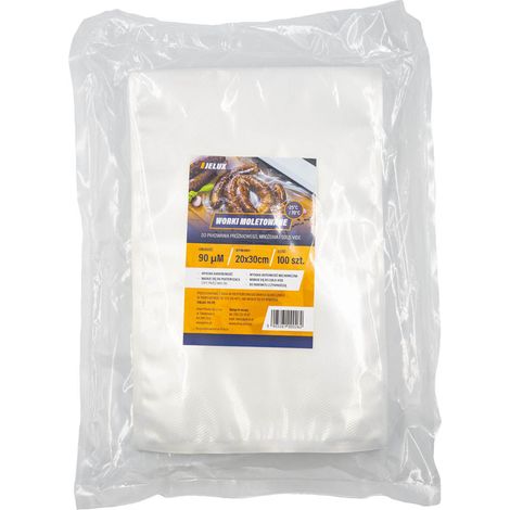 Sacchetti zigrinati per confezionamento sottovuoto 200x300 mm, 100 pezzi. (1/2)