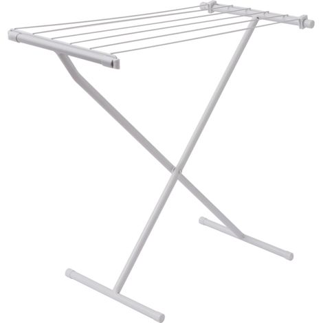 Petit étendoir à linge, pour fenêtre en baie, étendoir à linge pliable sur pied, étendoir à linge bébé en forme de X 60 x 32 x 57 cm (blanc) (1/5)