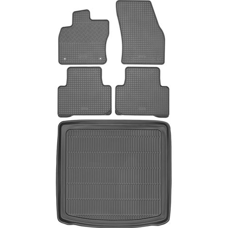 Volkswagen Touran II Minivan a partir de 2015 SET - Alfombrillas de goma para coche + alfombrilla para maletero (1/5)