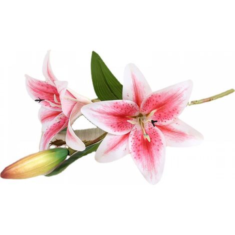Fleur artificielle décorative pour la maison, carte cadeau, branche de faux lys-AquaForge (1/5)