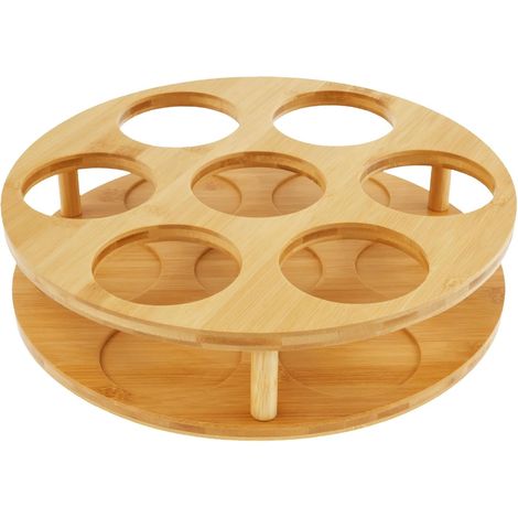 Organizador giratorio de madera para jarabe de café - 7 compartimentos - multifuncional - práctico para jarabe/alcohol