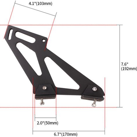 Car modification accessories aluminum alloy rear wing mounting bracket, drilled rear wing mounting feet, 5-inch, 7-inch, 10-inch - 7-inch (1/4)