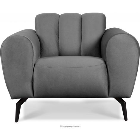KONSIMO RUBERO Modernistischer Sessel auf Beinen, hellgrau (1/5)