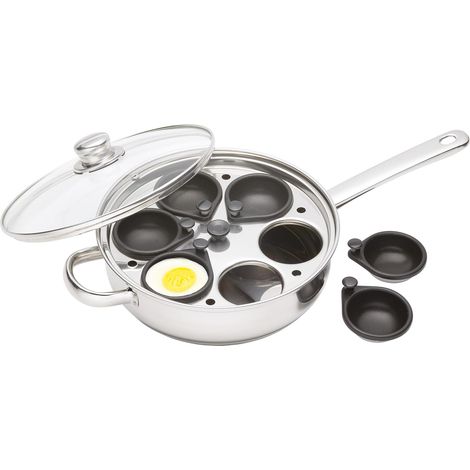 Antihaftbeschichtete, induktionsgeeignete Eierkocher-/Bratpfanne für 6 Tassen, 26 cm (10 Zoll)