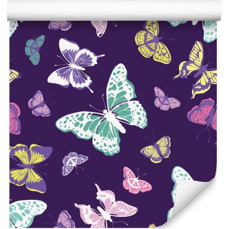Papel pintado de mariposas y naturaleza de colores para salón y dormitorio, 50x1000 cm (1/5)