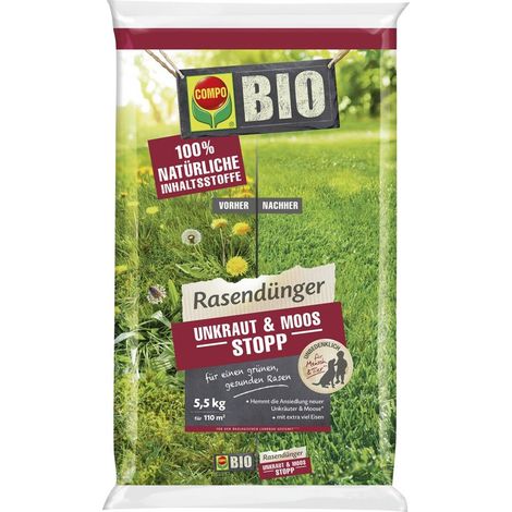 COMPO BIO Rasendünger Unkraut & Moos Stopp, 5,5 kg (1/2)