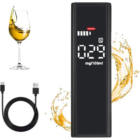 Éthylotest Électronique- Éthylomètre Numérique Professionnel avec Batterie Rechargeable USB,Rechargeable & Portable,Affichage LCD Alcootest,Alcotest pour Un Usage Domestique (1/5)