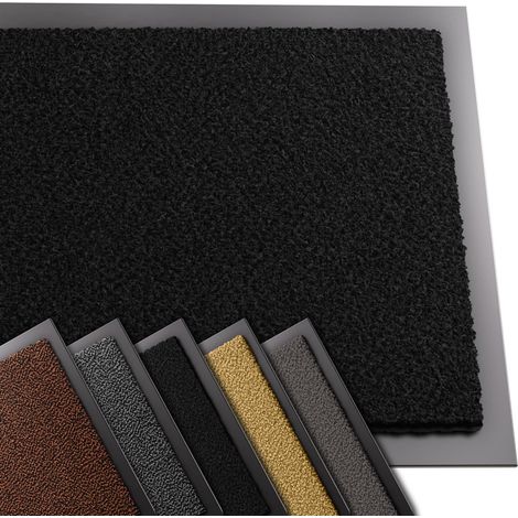 Tapis de Porte Paillasson d'Entree Interieur et Extérieur Tapis Antidérapant et Anti-Poussière Tapis d’entrée Imperméable Lavable 40x60cm Noir (1/5)