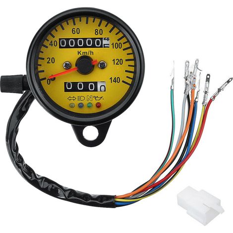 Odómetro doble universal para motocicleta, velocímetro en km/h, indicador retroiluminado, tacómetro. (1/2)