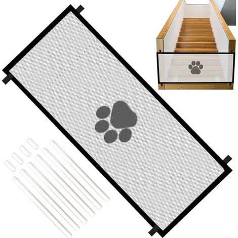 Cancello di sicurezza per animali domestici, cancelletto per scale, divisorio per ambienti, parete a rete regolabile, cancelletto per porte interne. Facile da montare, leggero e pieghevole. Contiene (1/5)