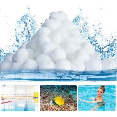 Boules de Filtre de Piscine - 700g - Remplace 25kg Sable - Blanc (1/4)