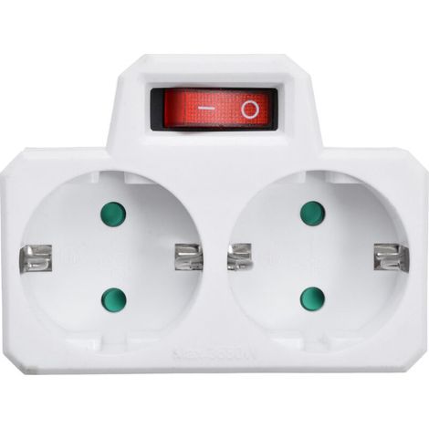 Adaptateur de prise à 2 voies avec interrupteur, convertisseur de prise multiple UE type européen (1/5)