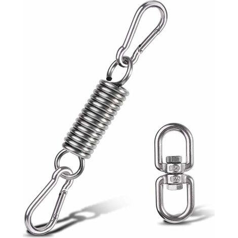 Hammock Hanging Kit, Spring for Hammock Chairs with Carabiners and Rotating Ring, Hammock Chair Accessory, for Porch Chairs Hanging Swings Hanging Hooks