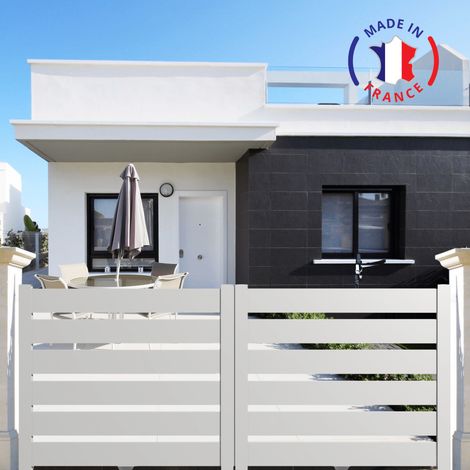 Portail aluminium coulissant SAH en kit dimensions L.3000 (entre piliers) X H.1700 mm Couleurs Blanc (RAL 9010)