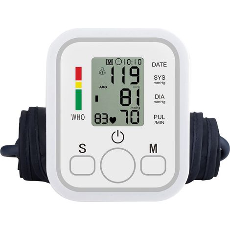 Tensiomètre électronique portable à brassard – Écran LCD – Mesure précise de la tension artérielle – Mémoire pour 2 utilisateurs (1/5)