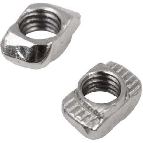 Écrous de fixation à tête marteau en acier au carbone nickelé à rainure en T pour profilés en aluminium, 50 pièces - EU20-M5 (1/4)