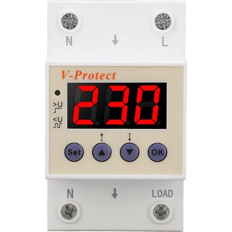 Protecteur de surtension et sous-tension 63A réarmement automatique réglable AC220V grande taille pour installation électrique domestique (1/5)