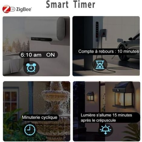 NALOOKAMIC Interrupteur Connecté, 25A DIY Commutateur ZigBee Intelligent Compatible avec Alexa, Google Assistant, TUYA/Smart Life APP Contrôle à Distance, avec Mesure, Commande Vocale et Fonction de T (1/3)