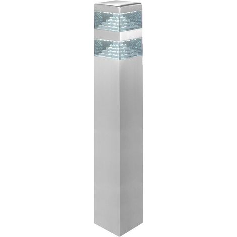 Lumihome – Borne d'extérieur pyramide inox 32 LED SMD 9W 60cm – Blanc neutre 4000K – IP44 – 1000 lumens – Alimentation secteur