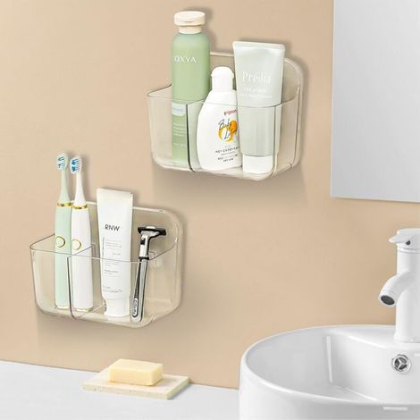 Étagère de salle de bain, étagère de douche en 2 parties, sans perçage, étagère murale pour salle de bain et cuisine - Crezuo (1/3)