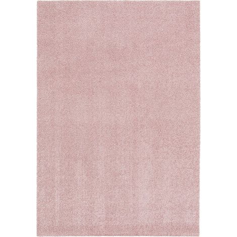 Tapis Uni Rose M - Velours Doux Lavable en Machine et Découpable - PANGIVO