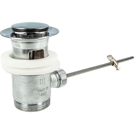 1 Garniture écoulement Laiton, Excentrique Chromé, Trop-plein 63mm, Bouchon 40mm, Pour Lavabo Salle Bain (1/5)