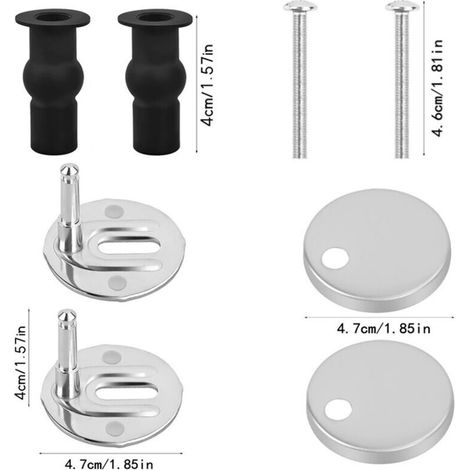 Lot de 2 Fixation Abattant WC Universelles Abattant de Toilettes à Charnière Couvercle de Toilettes Abattant Fixations Abattant de Toilettes Remplacement Fixation pour Siège de WC Abattant WC Fix (1/4)
