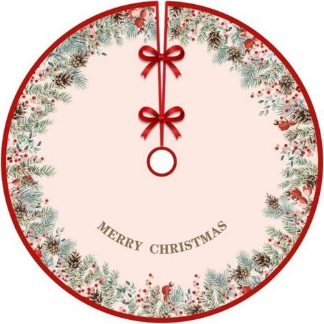 Tapis de sapin de Noël 90 cm, décorations de sapin de Noël, tapis de sapin de Noël rouge, tapis de base pour sapin de Noël 90 cm Rouge (1/5)