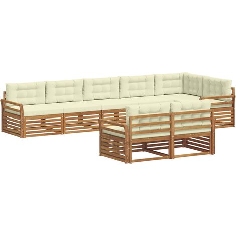 Ensemble de canapés d'extérieur 8 pc Naturel et Crème vidaXL (1/5)