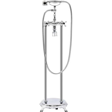 vidaXL Grifo para bañera de pie acero inoxidable plateado 99,5 cm (1/2)