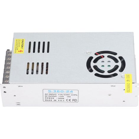 Netzteil für 3D-Drucker, 15 A, 360 W, Abwärtswandler, Eingang: 110–220 V AC, Ausgang: 24 V DC, für Anet A8 Plus, E16 und ET4 Drucker