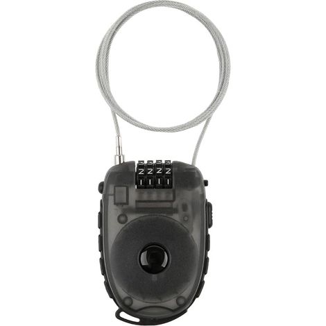 Diebstahlsicheres Kabel, Fahrradschloss, Vorhängeschloss, 90 cm Stahlkabel, universelles diebstahlsicheres Kabel aus Stahldraht, mit 4-stelliger Scheibe, persönlichem Sicherheitscode, aufgerollt, schw