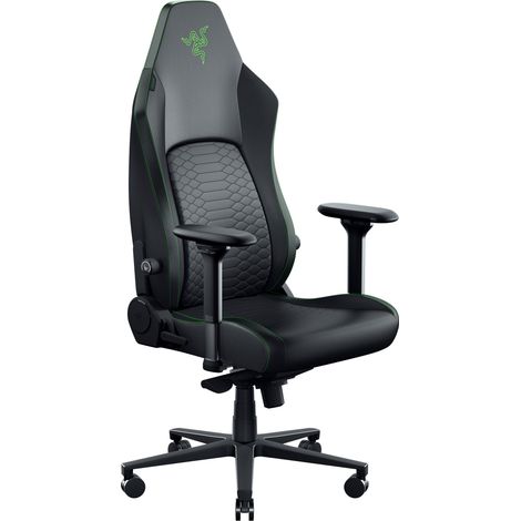 Fauteuil Gaming Ergonomique Respirant Cuir EPU de 2e gen avec Technologie Cooltouch - système de Soutien Lombaire Hyperflex - Arches d’épaule Extra-Larges Vert (1/5)