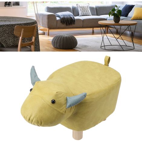 Tabouret bas mignon et populaire, tabouret pour enfant paresseux, tabouret en forme de bœuf, tabouret à chaussures créatif pour salon avec motif d'animal de dessin animé (1/5)