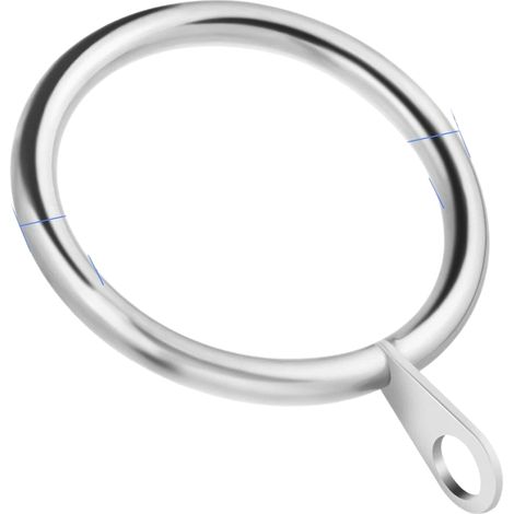 Anillas metálicas para barras de cortina con ojales, 3 cm de diámetro interior, aptas para ventanas, puertas, baños, etc. (Plata, 1 unidad) (1/5)