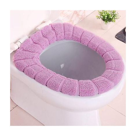 Housse de siège de toilette en tissu chaud rose (1/3)