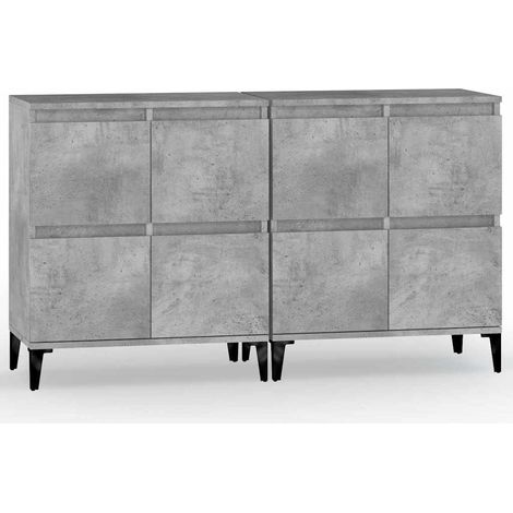 Credenze 2 pz  Madia  Buffet Grigio Cemento 60x35x70 cm in Legno Multistrato CDS52550 (1/5)