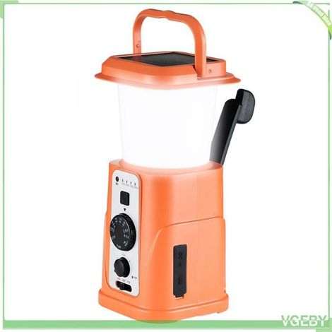 Lampe de camping - FAFEICY - Multifonctionnelle - Radio météo AM/FM/WB/NOAA - Batterie 5000 mAh - Panneau solaire & manivelle (1/5)