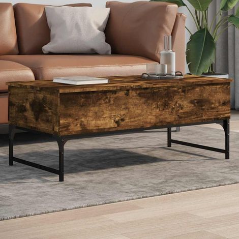 Couchtisch Räuchereiche 100x50x40 cm Holzwerkstoff und Metall