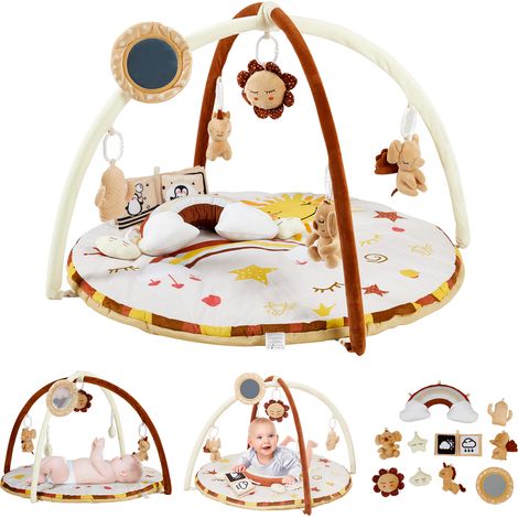 Tapis d'éveil bébé évolutif - Petit Mouton - Arche de jeu amovible, 9 jouets sensoriels, peluche, miroir, coussin (1/5)