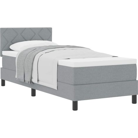 Box Spring Bed with Headboard Light Grey 80 x 200 cm Fabric vidaXL