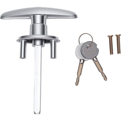 Serrure de porte de Garage, ensemble de poignées en T avec 2 clés en alliage de Zinc antirouille pour la plupart des portes (1/5)