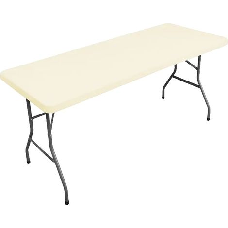 Tovaglia, resistente all'acqua, facile da pulire, color crema, 243x76 cm - e (1/2)
