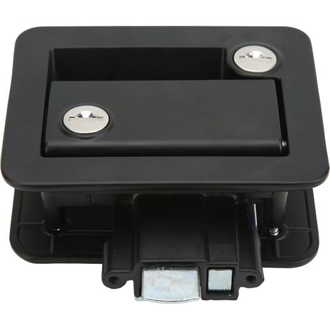 Verrou de porte d'entrée RV avec loqueteau intégré, alliage d'aluminium noir pour camping-car, caravane et motorhome, sécurité renforcée (1/5)