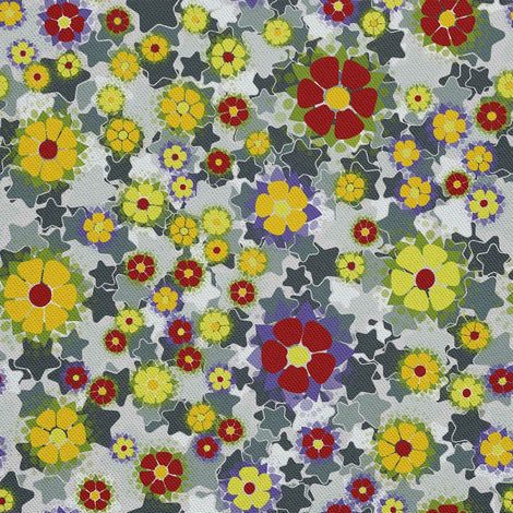 Tela decorativa para exteriores Oxford - motivo de flores sobre estrellas I DX565 (1/5)