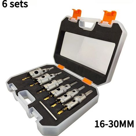 Set mit 8 Lochsägen aus einer Aluminiumlegierung mit abnehmbarem, titanbeschichtetem Zentrierbohrer, ideal zum Bohren von Löchern in Aluminiumlegierungen, Eisenplatten und Holzbrettern. (1/5)