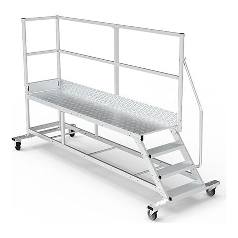 Piattaforma con ruote 4 gradini - Altezza massima di lavoro 2.80m - PTF254D