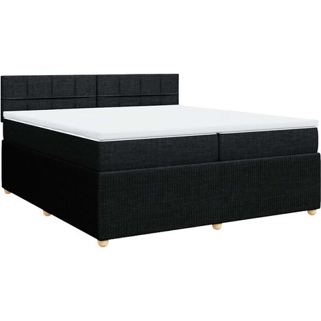 Maison Exclusive - Giroletto a Molle con Materasso Nero 200x200 cm in Tessuto