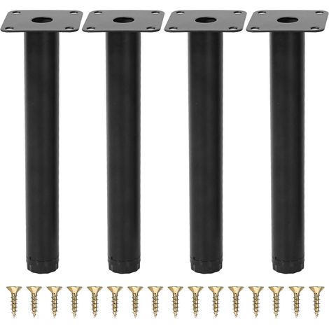 Pcs Black Metal Furniture Legs 20cm Sofa Legs Height Adjustable Stable Cabinet Legs Adjustable Furniture Legs with Screws Shelf Legs for Sofa Table (1/5)